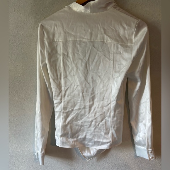 Alice + Olivia White Drape Blouse size 2 - Picture 6 of 7